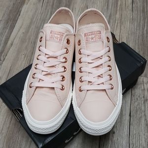 Blush Pink Low Top Converse with Rose Gold Grommet